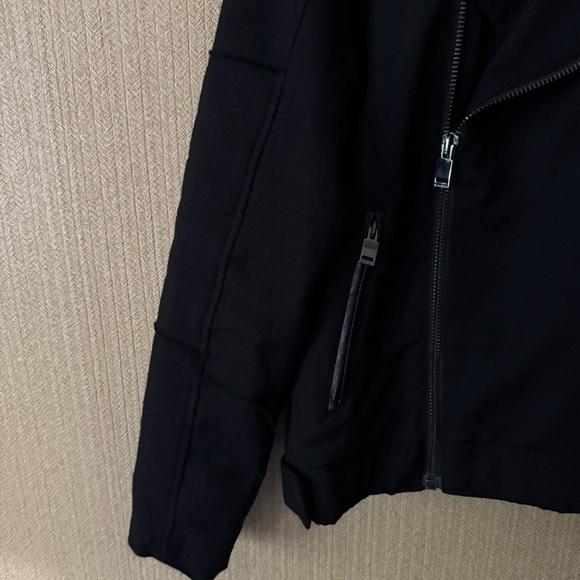 Black Cotton/Linen Moto Jacket​​​ - Picture 4 of 6